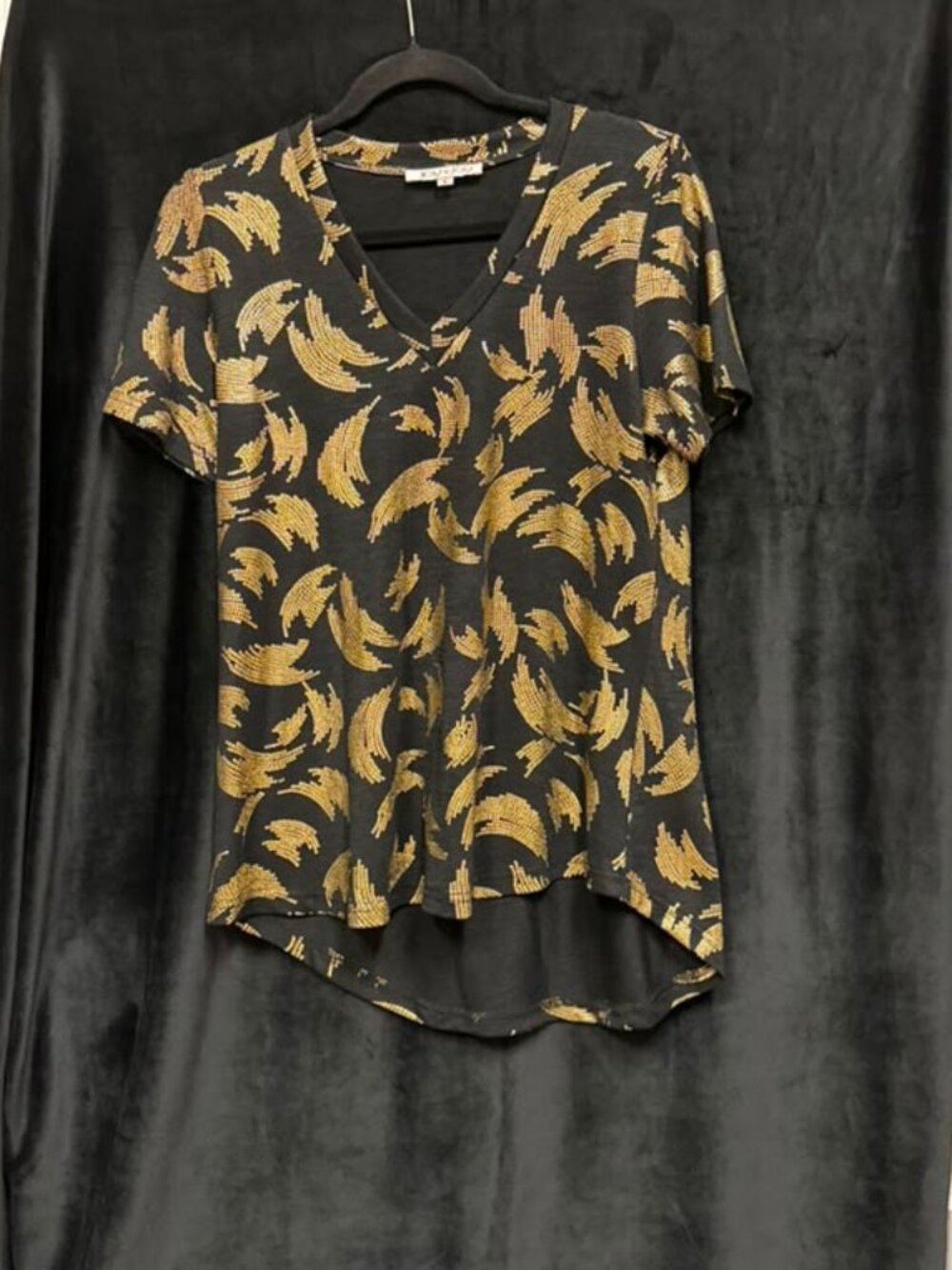 Black with golden prints top